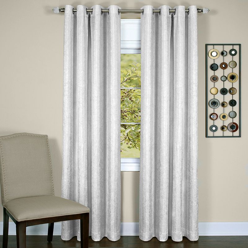 Kate Aurora  Vesper Room Darkening Grommet Top Crinkled Satin Lined Single Window Curtain Panel