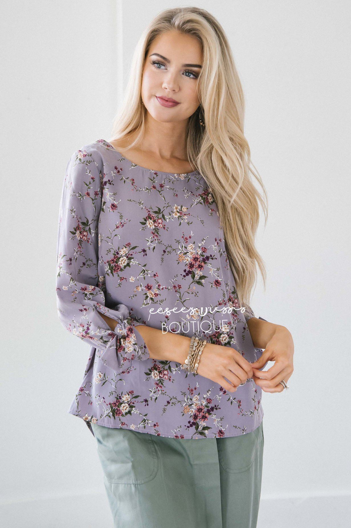 Tie Sleeve Chiffon Blouse