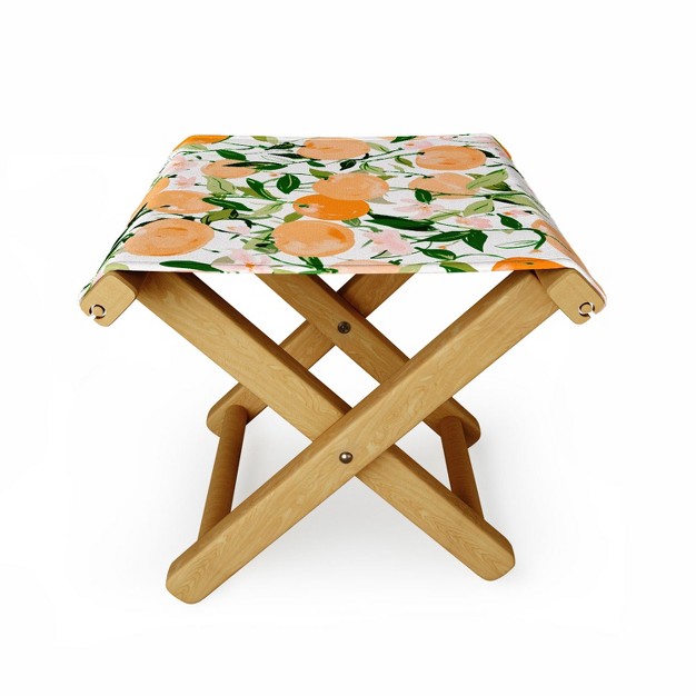 Alison Jannsen Spring Clementines Folding Stool Society6