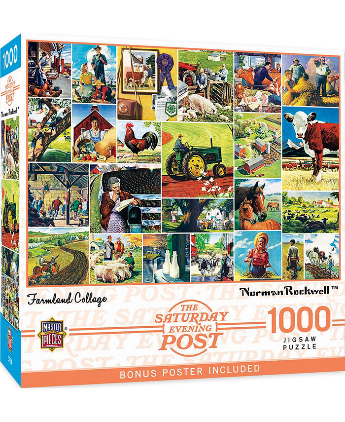 MasterPieces Puzzles Saturday Evening Post - Farmland Collage 1000 Piece Puzzle