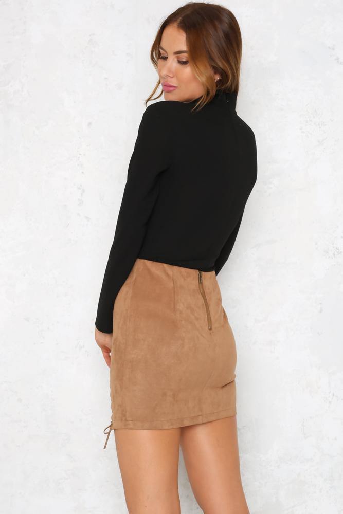 Kiss Me Twice Skirt Tan