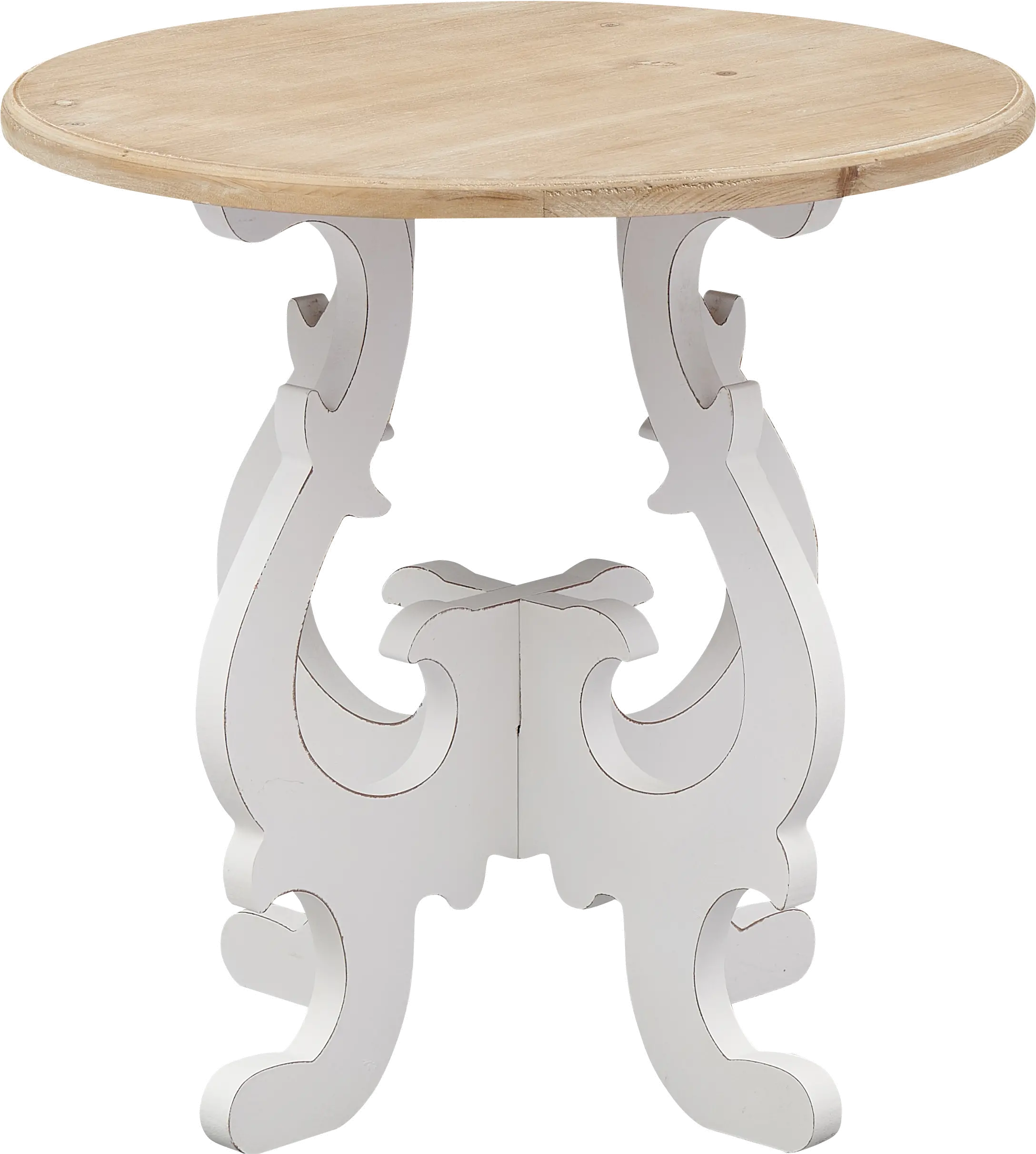 Haven White Round Accent Table