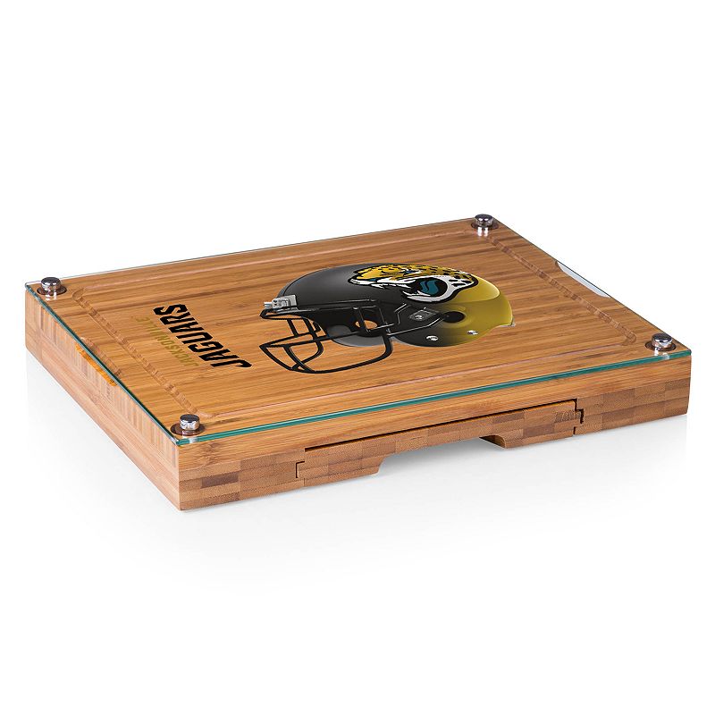 Picnic Time Jacksonville Jaguars Concerto Bamboo Cutting Board and Cheese Tools Set