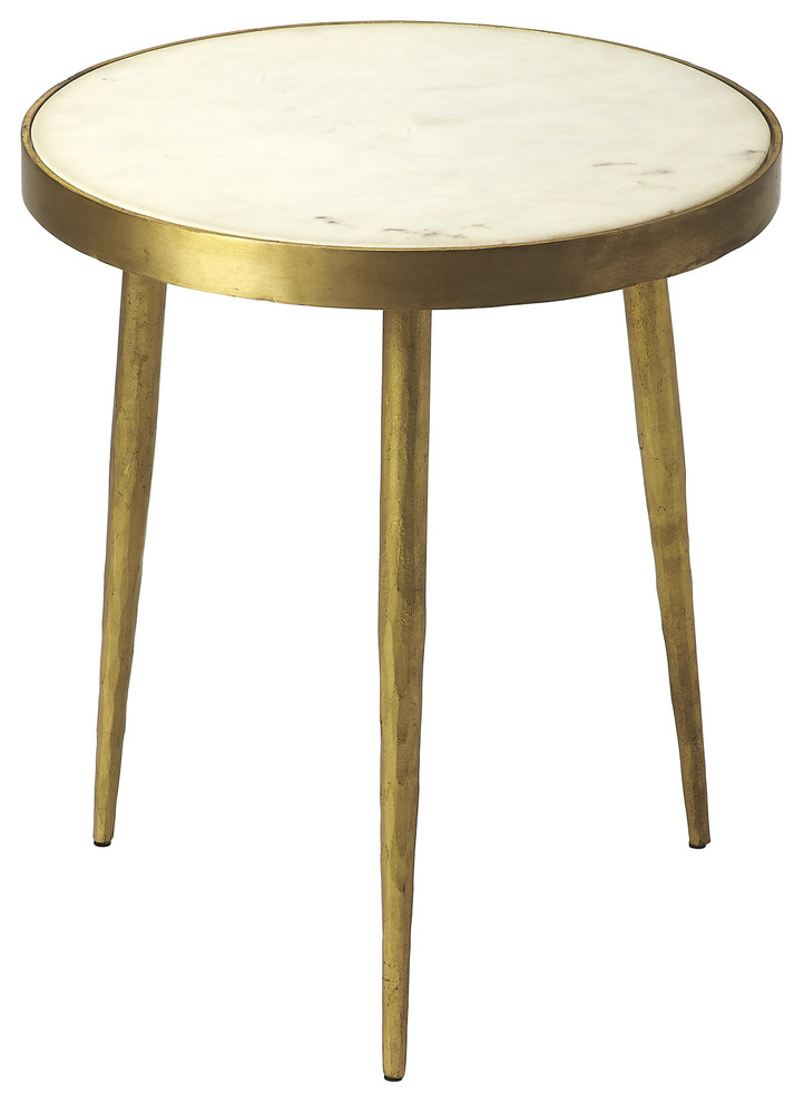 Triton White Marble Bunching Table  9350025   Midcentury   Side Tables And End Tables   by HedgeApple  Houzz