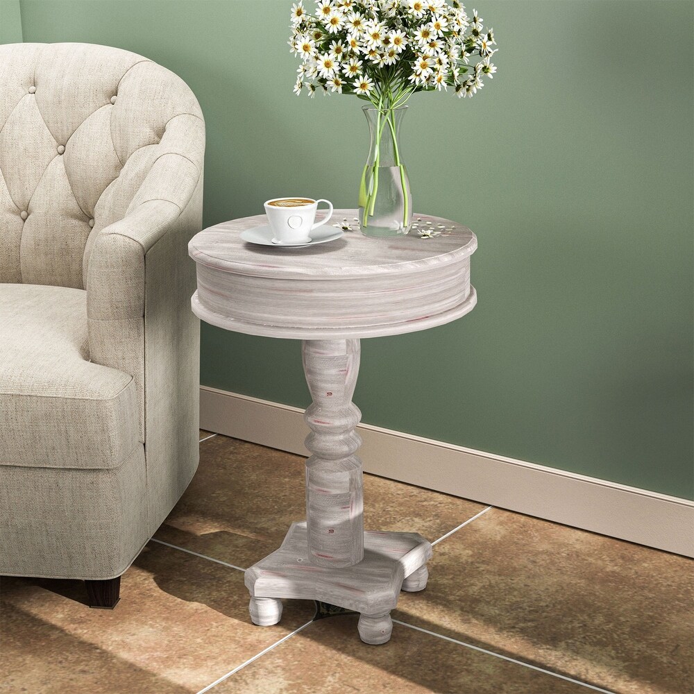 COSIEST Farmhouse Rustic Accent Side Table