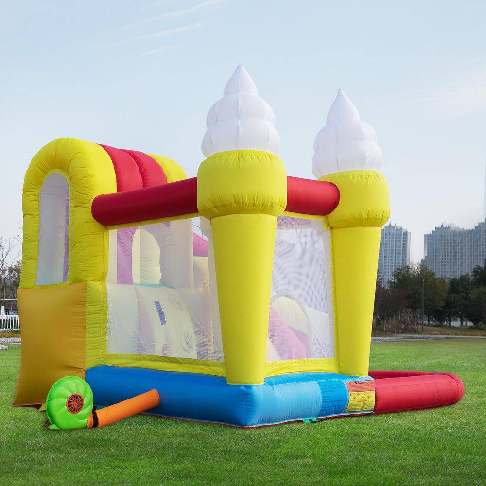 Nyeekoy 5-in-1 Inflatable Bouncy Castle Kids Bounce House with Slide Storage Bag and Repair Kit TH17G0899-GM