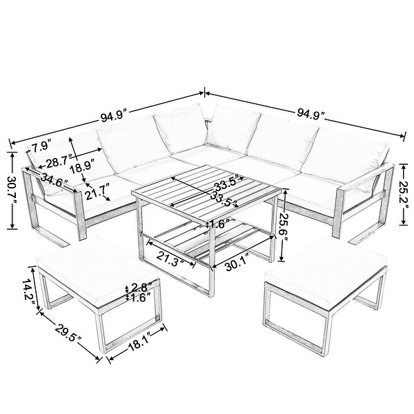 UStyle Industrial Style Outdoor Sofa Set