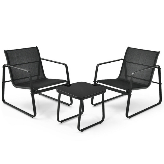 Costway 09473582 3 Pieces Patio Bistro Furniture S...