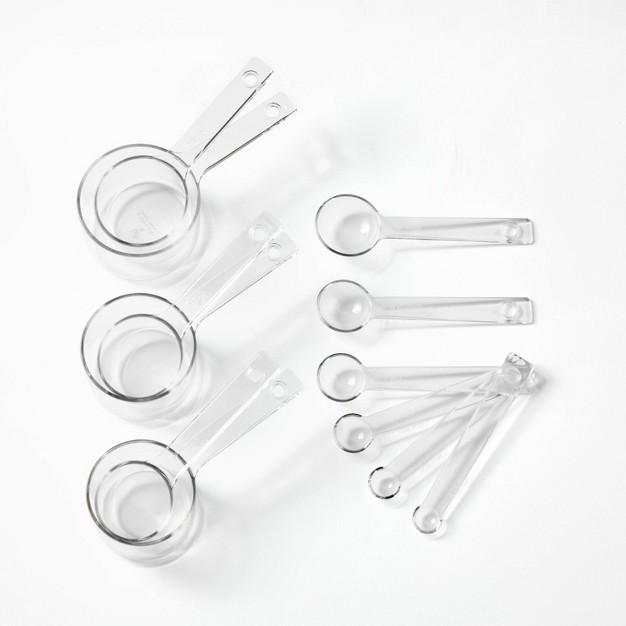 12pc Tritan Plastic Measuring Cups And Spoons Set Clear