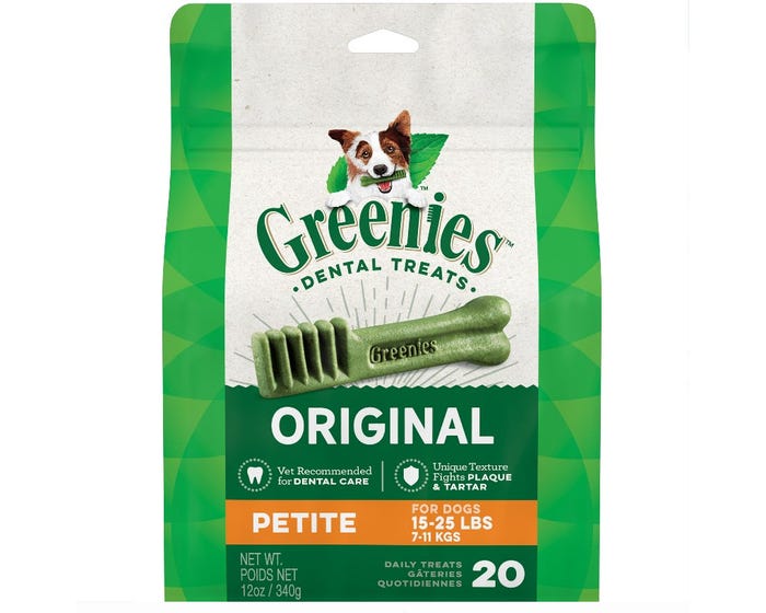 Greenies® Original Petite Dog Dental Chews， 20 Count Pack