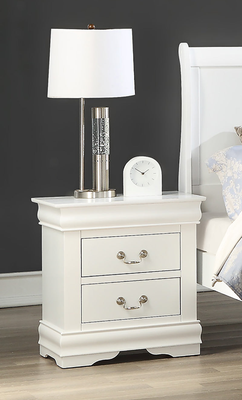 Crown Mark Louis Philip White Night Stand