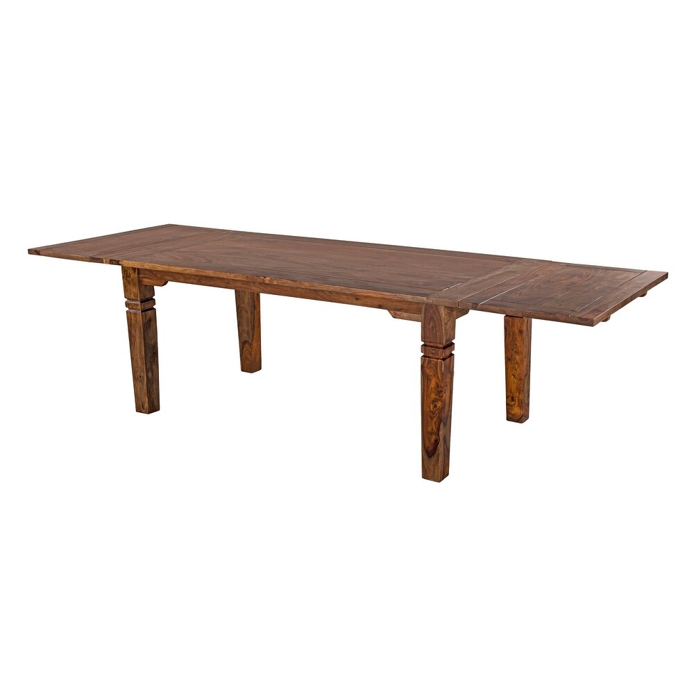 Porter Designs Taos Contemporary Solid Wood Extendable Dining Table  Natural.