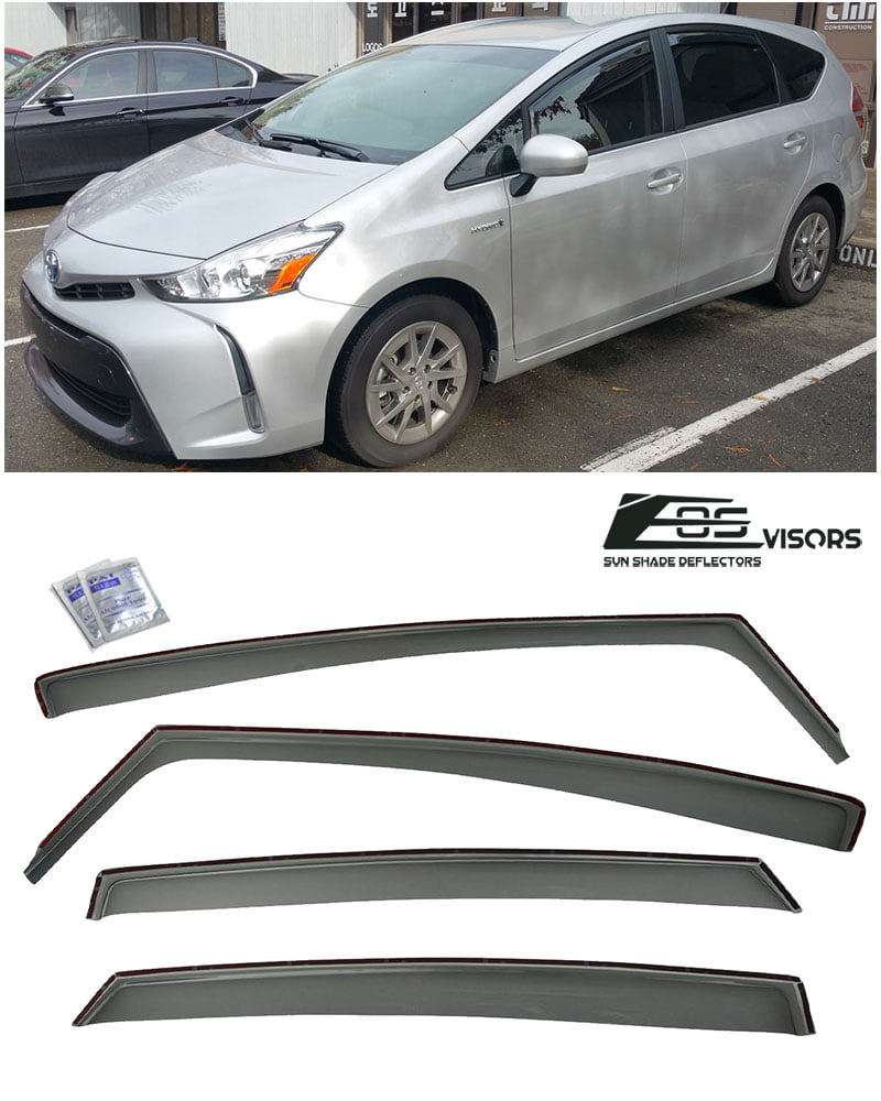 Extreme Online Store for 2011-Present Toyota Prius V | EOS Visors in-Channel Style Smoke Tinted Side Window Vents Rain Guard Deflectors