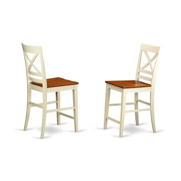 East West Furniture Quincy Counter-height X-back Barstools - Set of 2 (Finish Options)