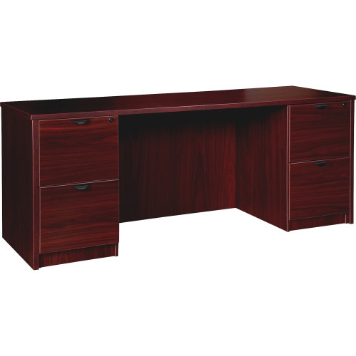 Lorell Prominence 2.0 Mahogany Laminate Double-Pedestal Credenza - 2-Drawer (PC2472MY)