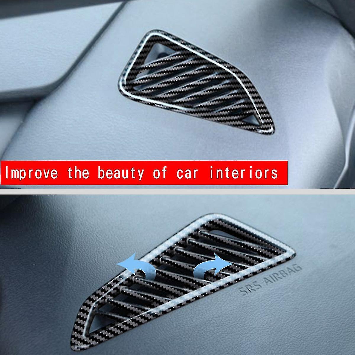 For Toyota Corolla 2019-2022 Ac Outlet Frame Cover Decor Trim Abs 2pcs Carbon Fiber