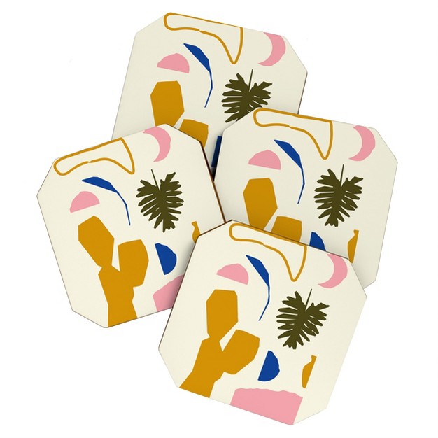 Grace Simple Garden Set Of 4 Coasters Deny Designs