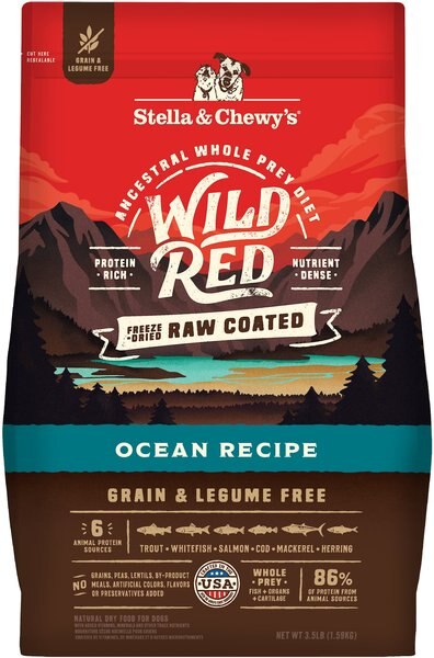 Stella and Chewy's Wild Red Raw Coated Kibble Grain-Free Ocean Recipe Dry Dog Food