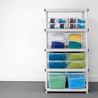 5-Tier Plastic Garage Storage Shelving Unit in Gray