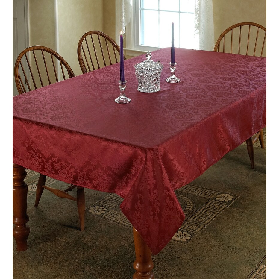 Violet Linen European Damask Pattern Tablecloth