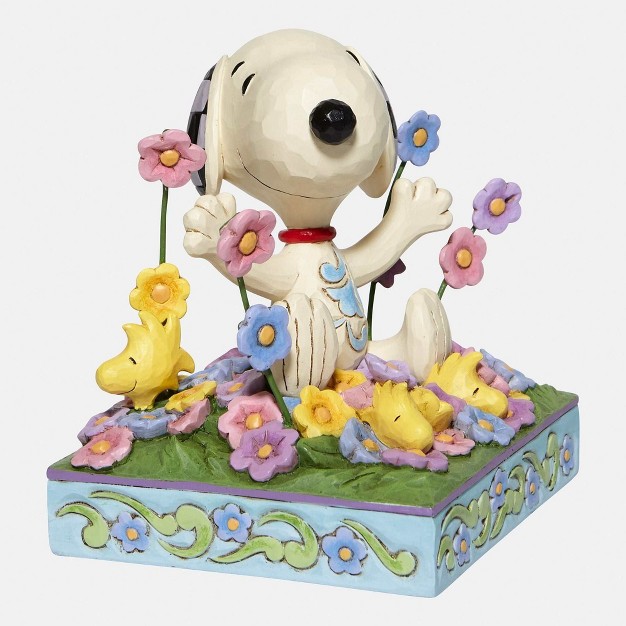 Jim Shore Bouncing Into Spring One Figurine 4 75 Inches Snoopy Flowers 6007965 Resin White