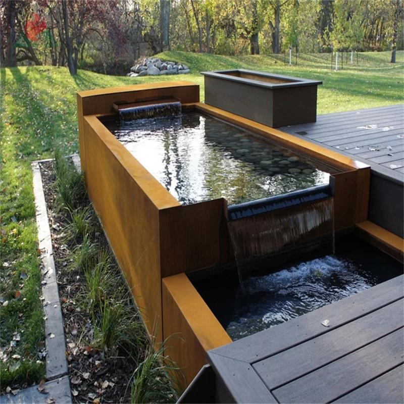 outdoor contemporary  pond water fountain attached to wall fountain home