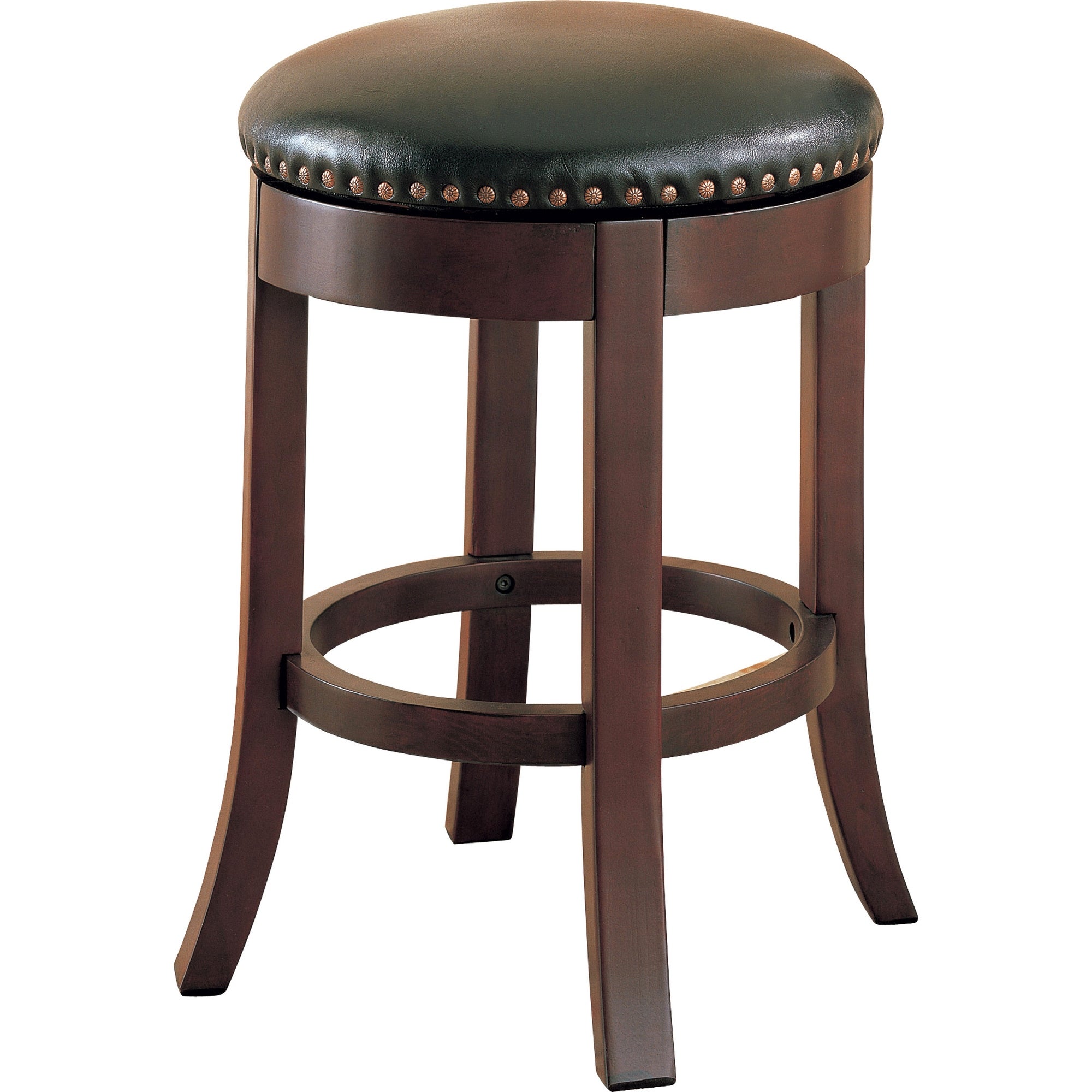 Mikah Dark Brown Faux Leather Swivel Stools (Set of 2)