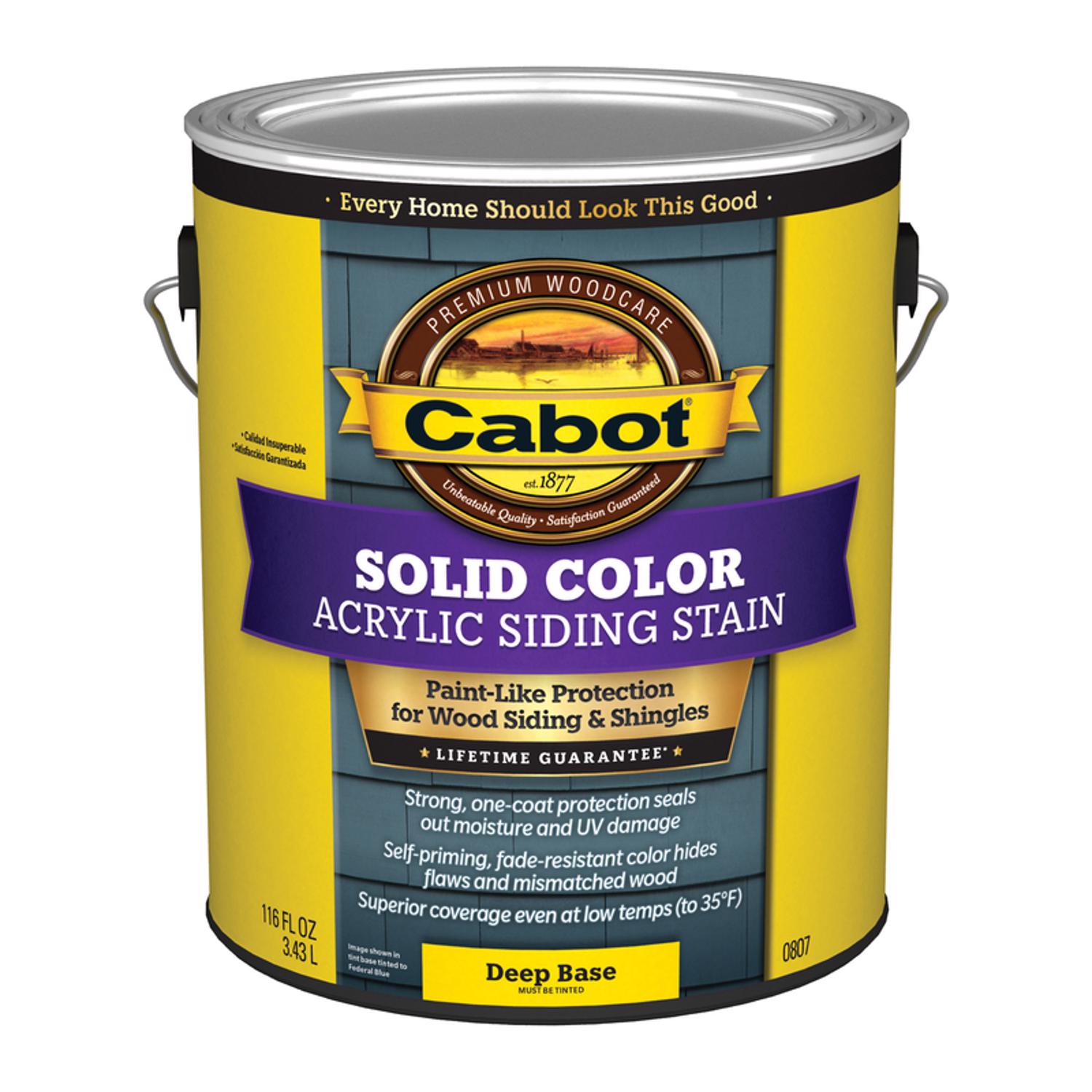 Cabot Solid Color Acrylic Siding Solid Tintable Deep Base Acrylic Siding Stain 1 gal