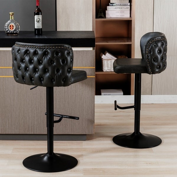 Upholstered Bar Stools with the whole Back Tufted (Set of 2)