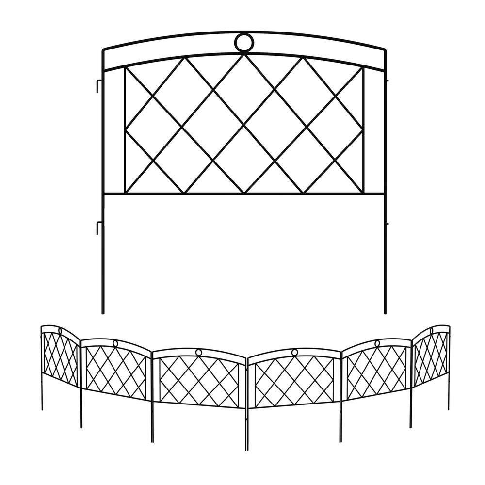 FENCY 24 in. Black Metal Decorative Outdoor Garden Border Fence HD-A-HW89007