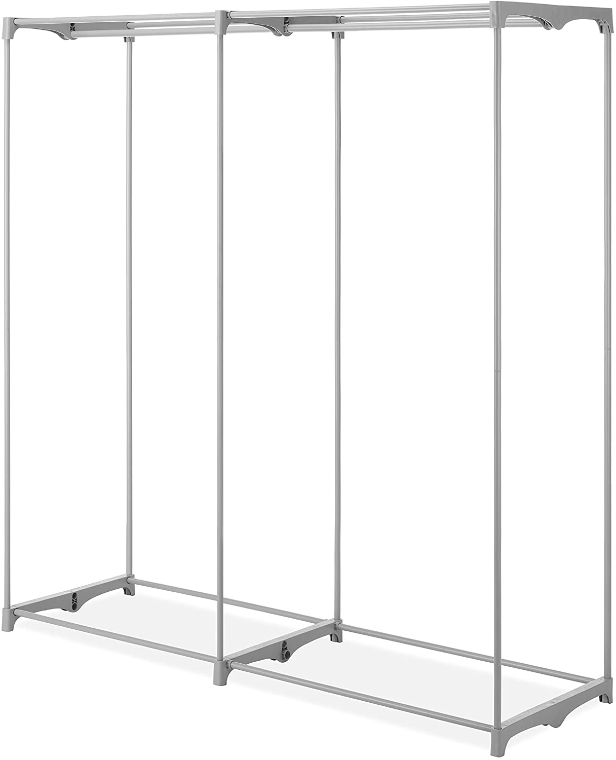 Portable Wardrobe Clothes Storage Closet - Hanging Rack - 60"W -Grey - Non Woven Material