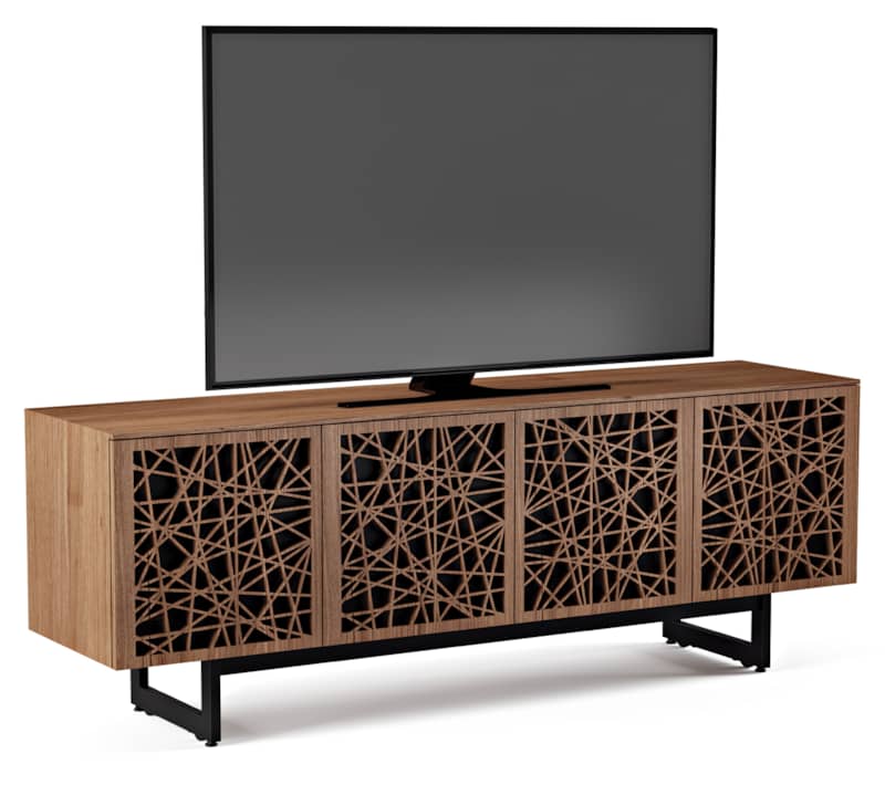 BDI Elements Ricochet Natural Walnut Media with Quad-Width Storage Cabinet