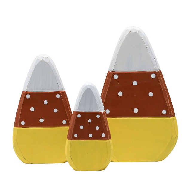 Ornativity Candy Corn Home D cor Blocks Set Of 3 Pieces