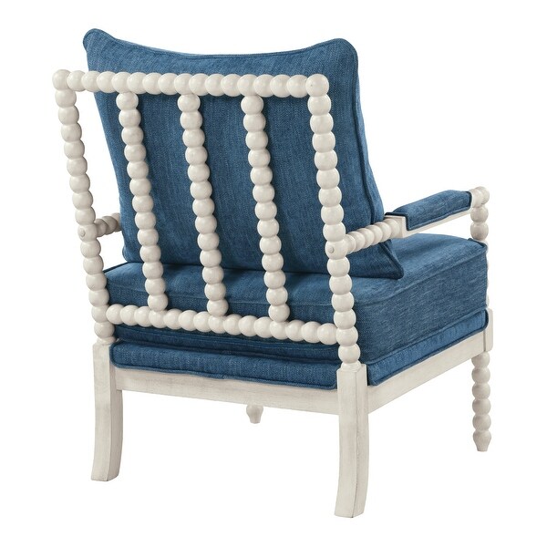 Kaylee Spindle Chair in Fabric with White Frame