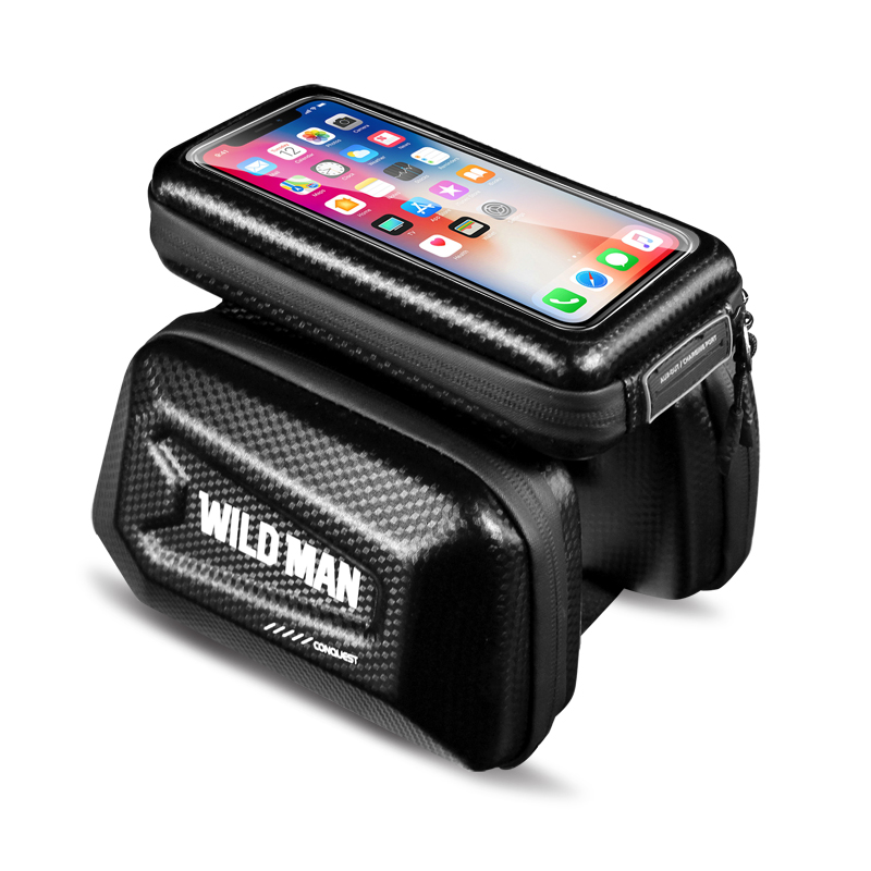 New Image WILD MAN Bicycle Bags Front Beam Frame MTB Bike Bag Touch Screen Top Tube Mobile Phone Bag For Cycling Accessories