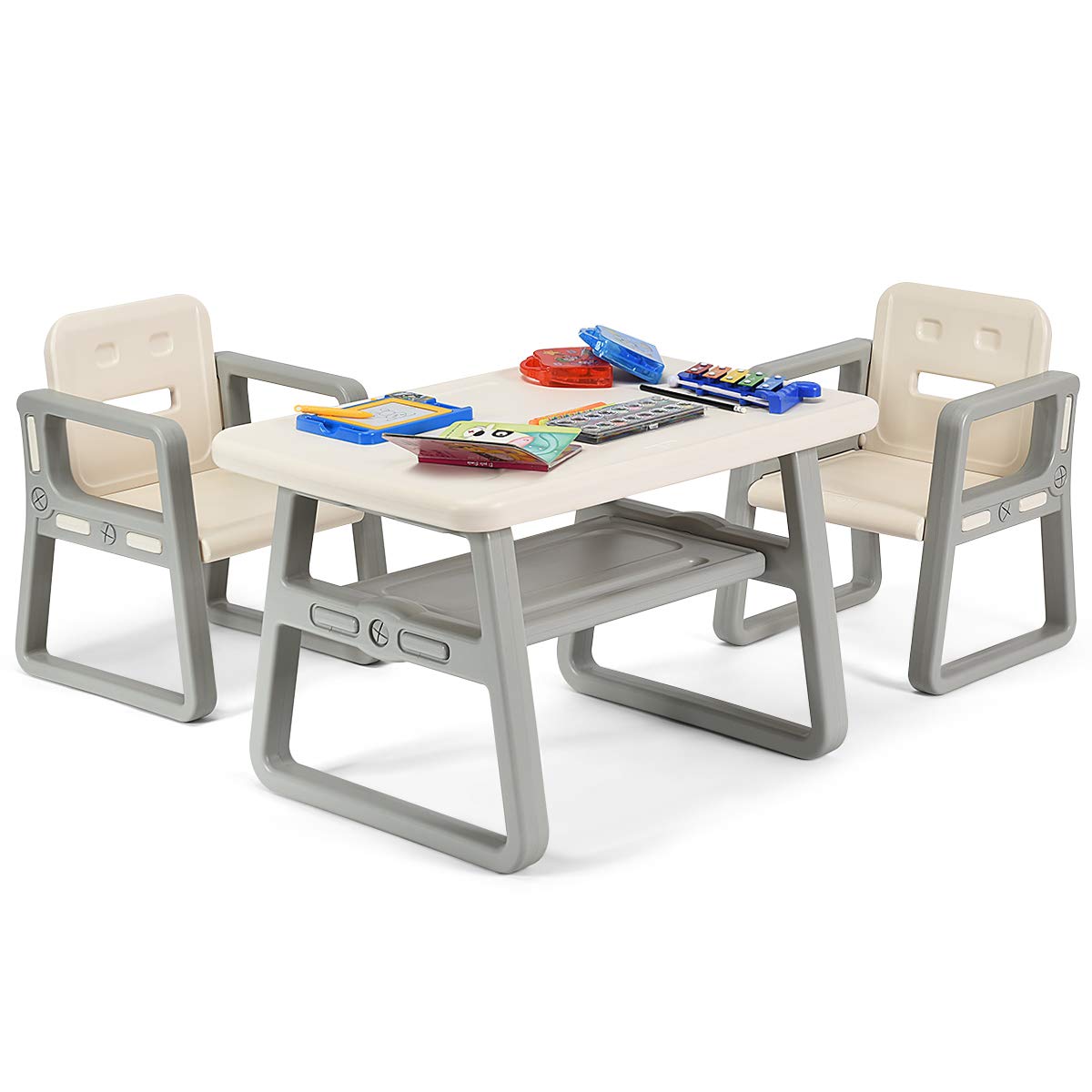 Kids Table and Chair Set, Children Activity Table & 2 Chairs