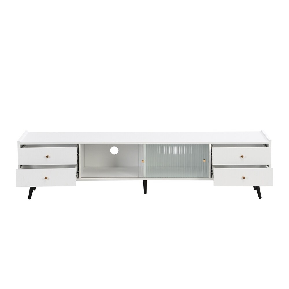 ON TREND Entertainment Units TV Stand with Silver Metal Legs for TV Up to 70\