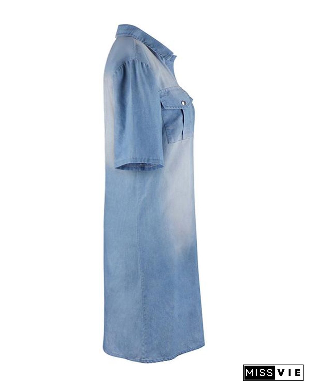 Women's A-Line Knee Length Dress Summer Shirt Collar Dress