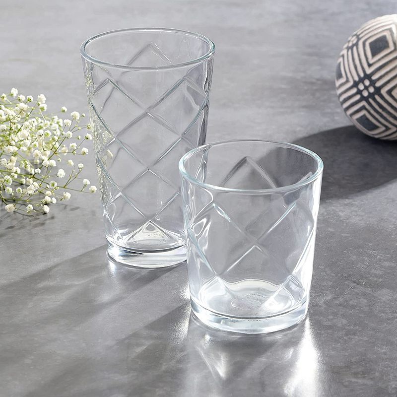 Gibson Home 16 Piece Lattice Glassware Drinkware Set