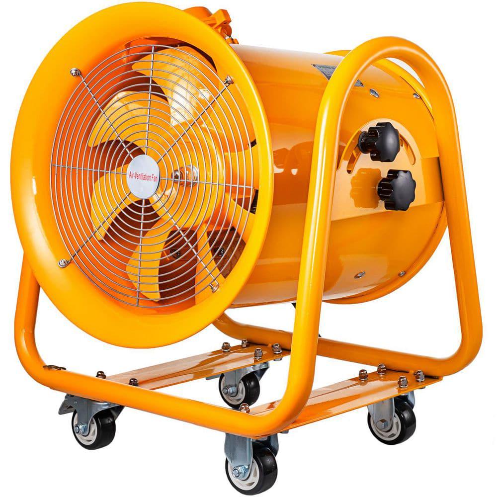 VEVOR 16 in Utility Blower Fan Explosion Proof Fan 1100Watt 60Hz 3450 RPM with Wheels for Extraction Ventilation in Orange