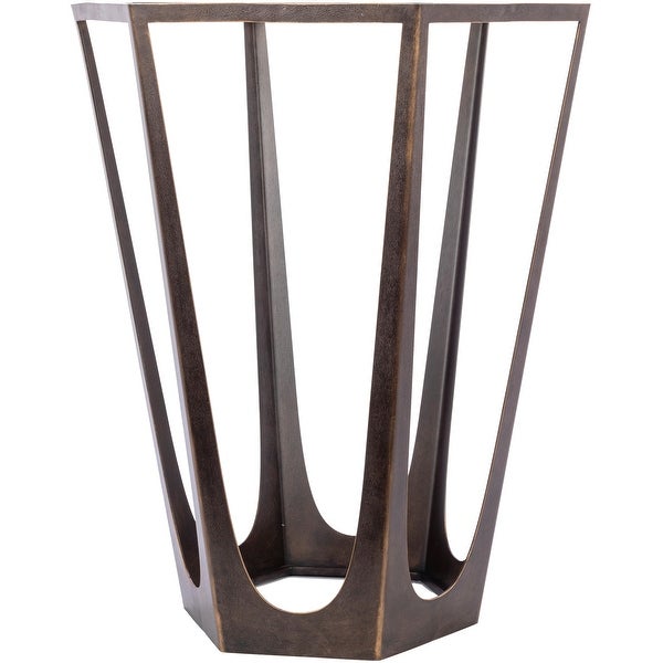 Nilae Angular Glass and Metal Bronze End Table - 22