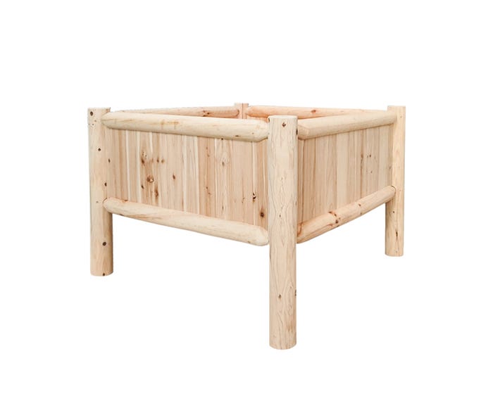 Maple Ridge Log Wood Raised Garden Bed - 89-964-0204