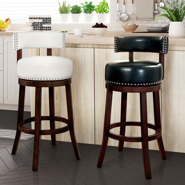 Copper Grove Rogers Faux Leather Swivel Barstool (Set of 2)