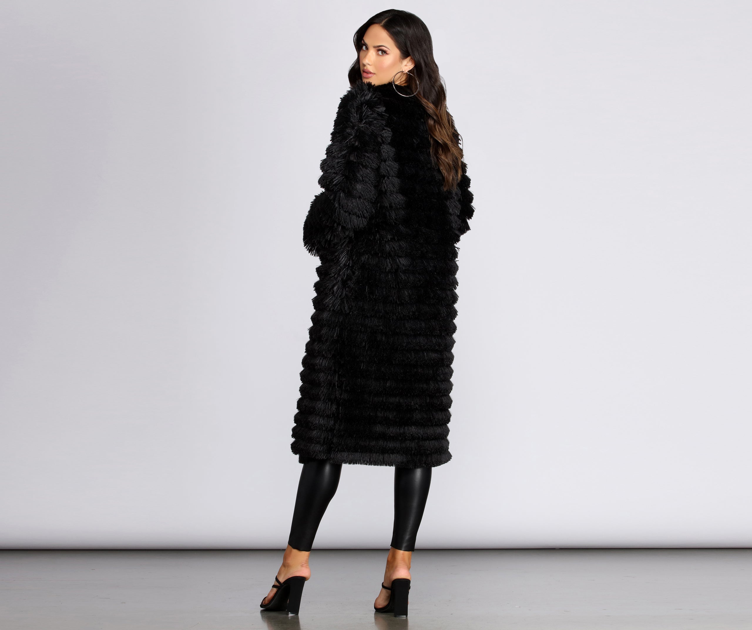 Long Line Fringe Coat