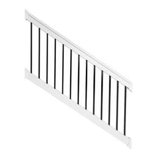 Weatherables Vilano 3 ft. x H 8 ft. W White Vinyl Stair Railing Kit WWR-THDVA36-S8S