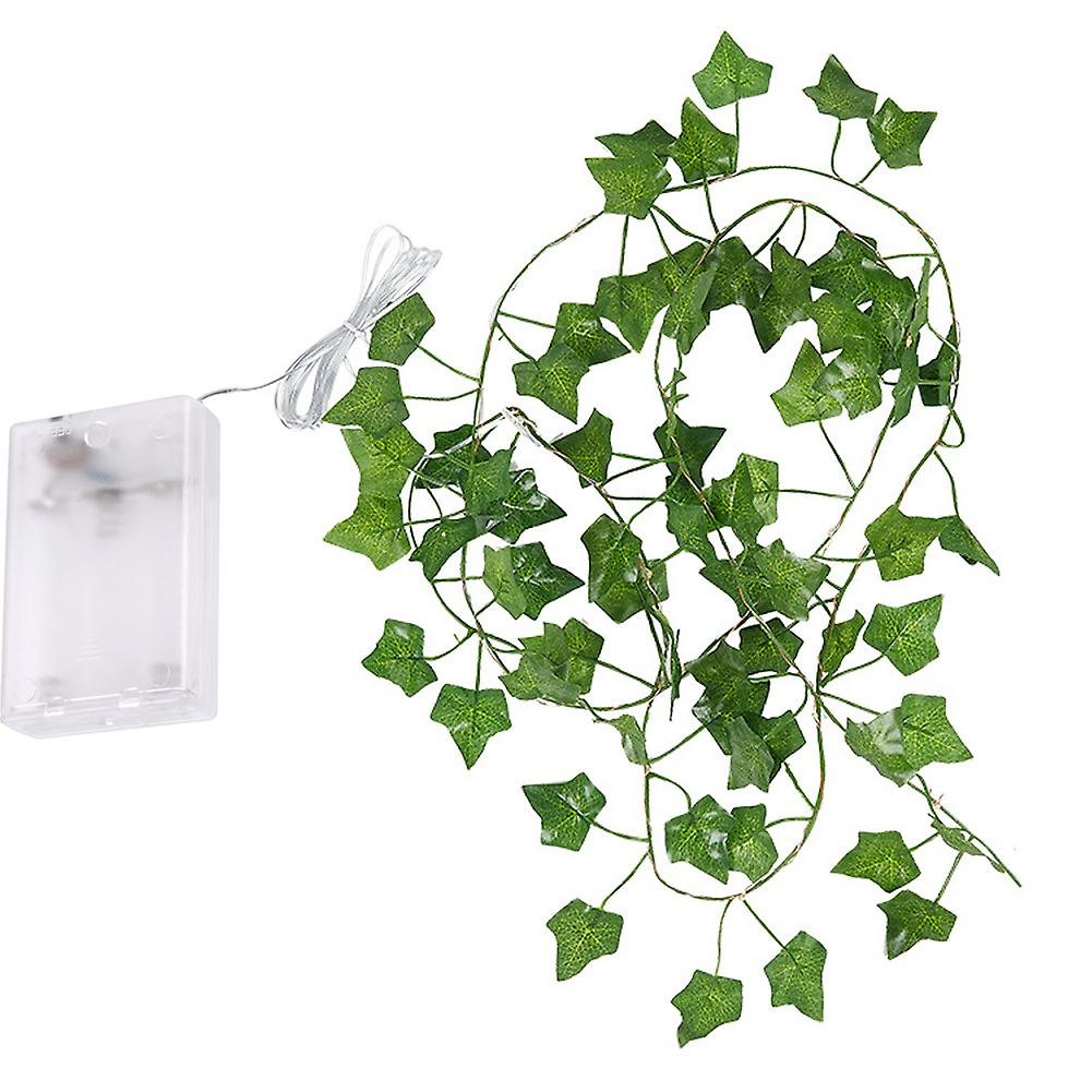 Artificial Plants Led String Light， 1pcs Green Leaf Ivy Vine Fairy Light String Maple Leaves Lamp Garland Diy Hanging Lighting