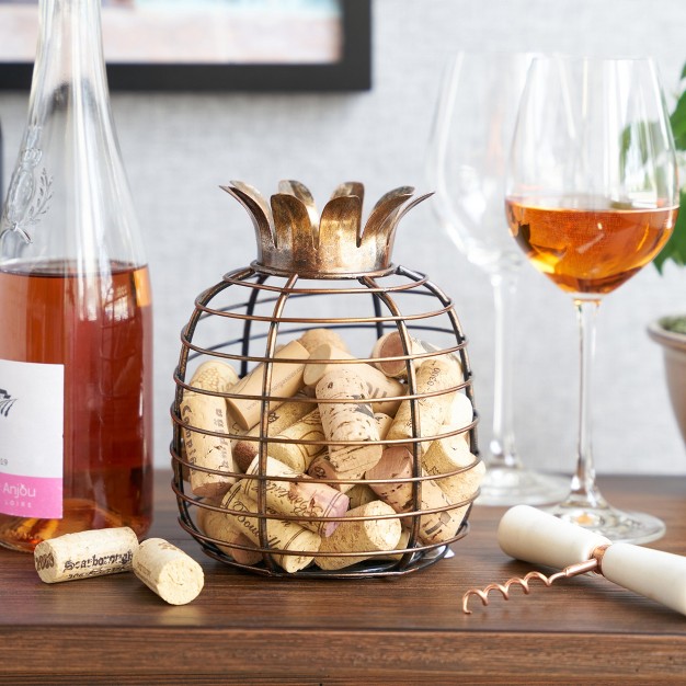 Juicy Pineapple Cork Holder By True Wine D cor For Kitchen Barrel Cork Cage Display Collector Decorative Vino Cork Storage Box Container Gift