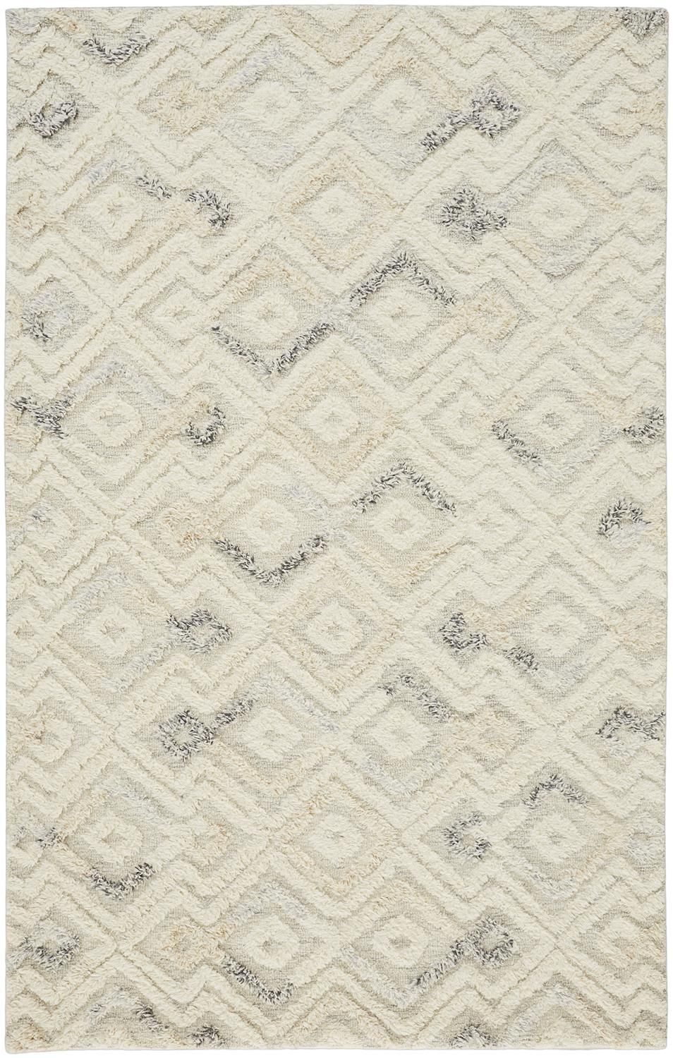 Elika Hand Tufted Ivory and Blue Rug by BD Fine