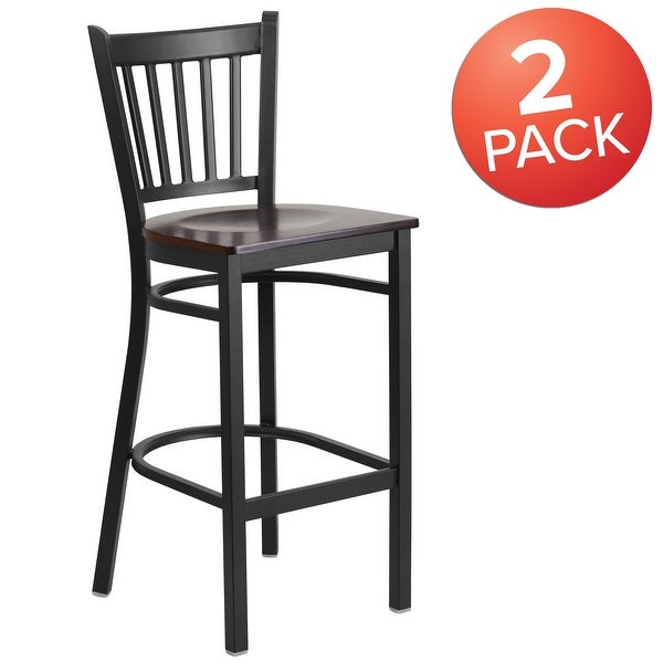 2 Pack Vertical Back Metal Restaurant Barstool