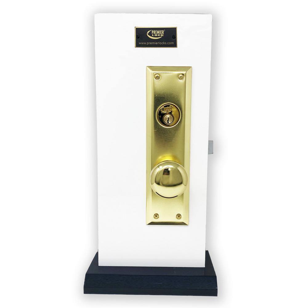 Premier Lock Brass Mortise Entry Left Hand Door Lock Set with 2.5 in. Backset 2 SC1 Keys and Swivel Spindle ML01N